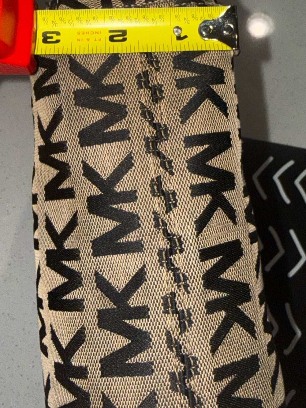 Michael Kors Tan and Black Signature MK Tote - Picture 6 of 6